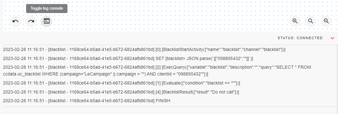 Botón de apertura de blacklist